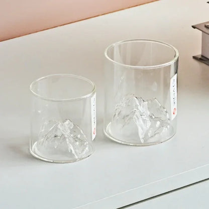 Small Transparent Glass Coffee Cup Mountain Glass Whisky Heat Resistant Tea Drink Milk Juice Cup Cups Drinking Glasses